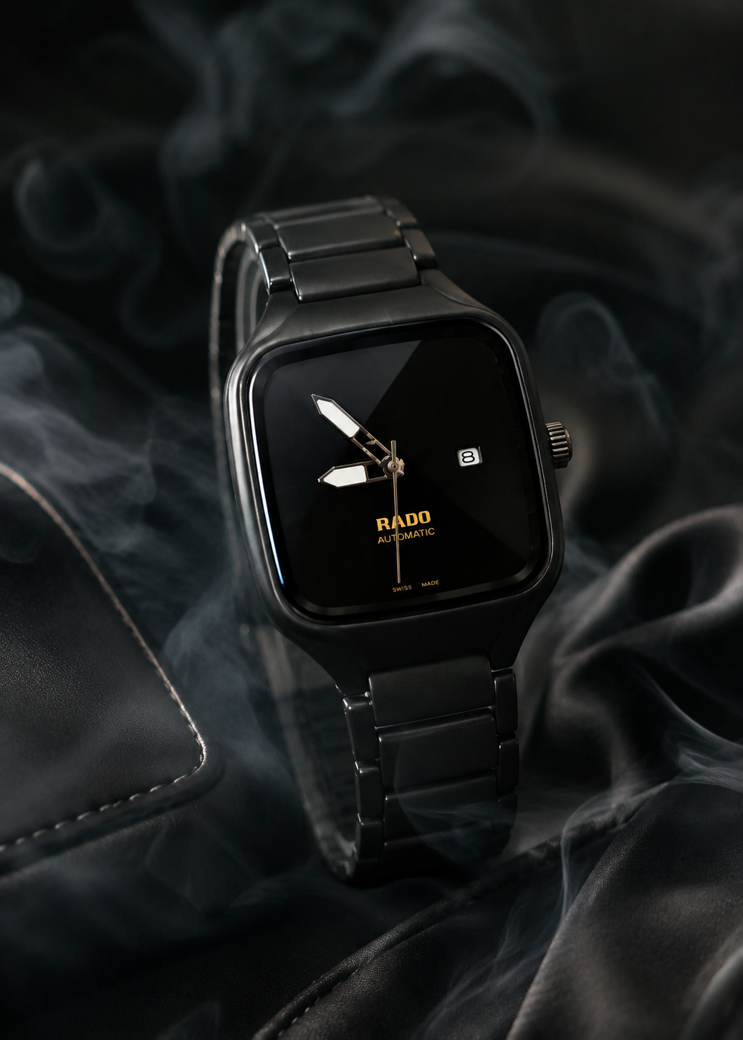 Premium RADO Automatic Men’s Watch with Black Dial, Stainless Steel Bracelet, Date Display, Luxury Design & Elegant Classic Style