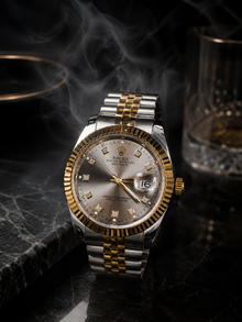 Rolex Luxury Two-Tone Stainless Steel Watch for Men – Gold & Silver