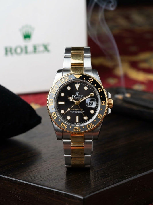 Rolex Gold-Tone Black Dial Luxury Watch
